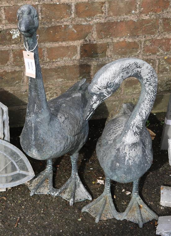 Pair geese garden ornaments